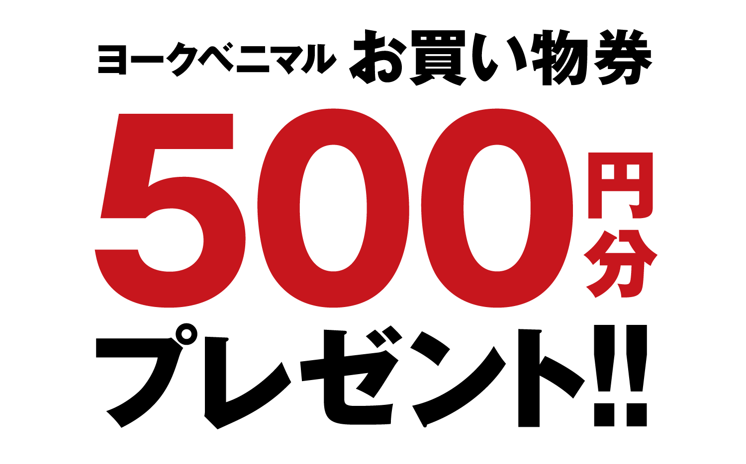 ヨークベニマルお買い物券500円分プレゼント!